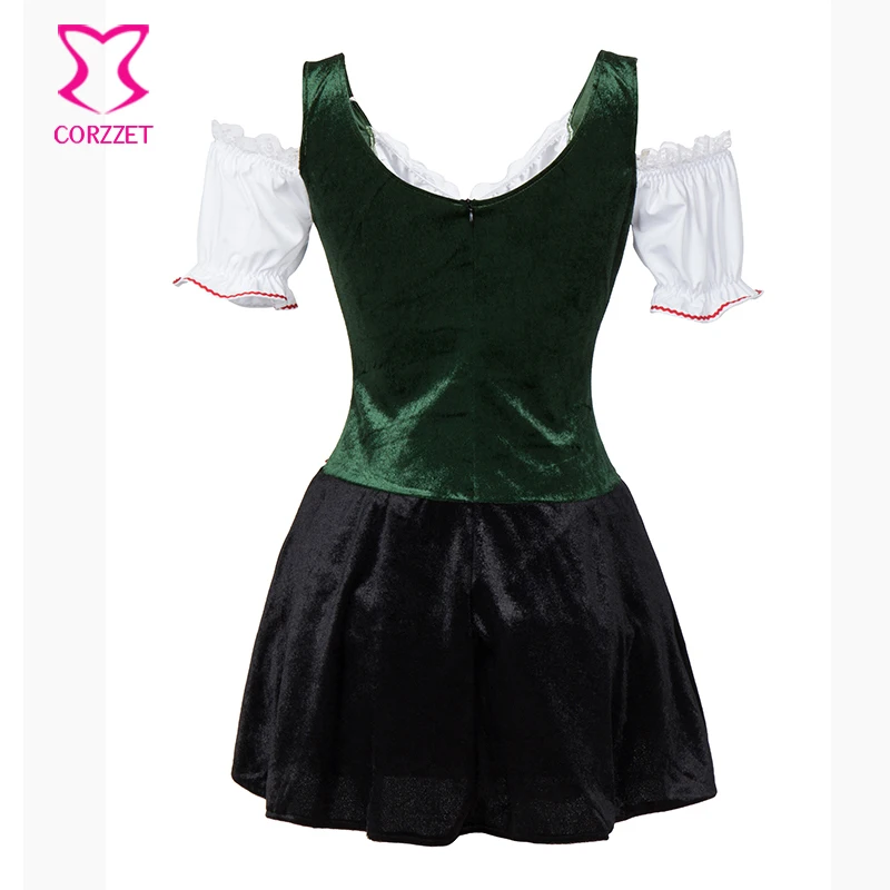 

Green /White Oktoberfest Carnival Sexy Beer Girl Fancy Dress Cosplay German Maid Costume Halloween Costumes For Adult Women