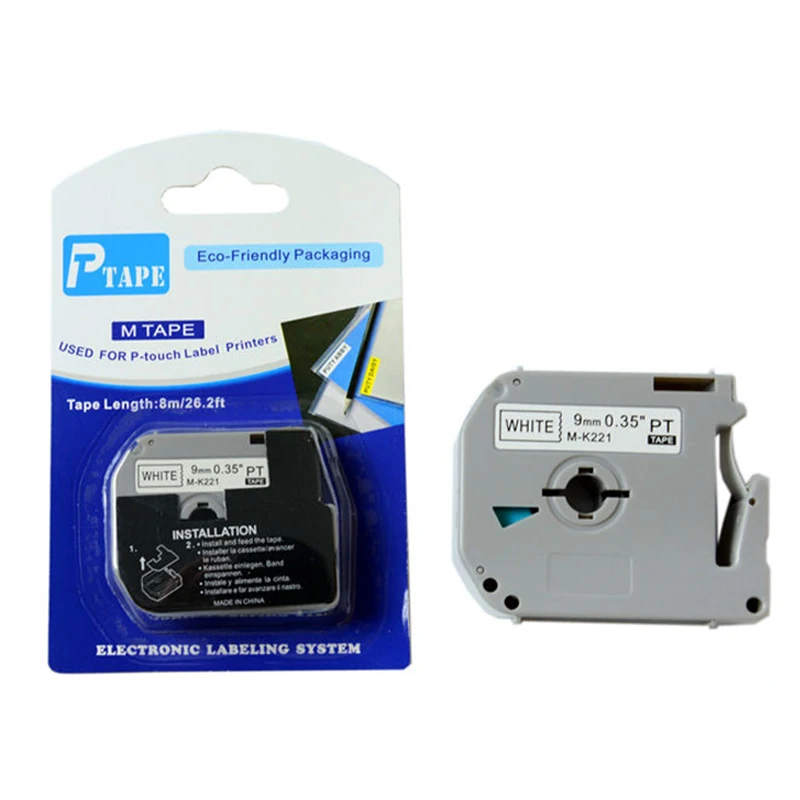 5PK Compatible Brother P-Touch Tape Label Catridge M-K221 MK221 M221 BZ Black on White 9mm X 8m | Компьютеры и офис