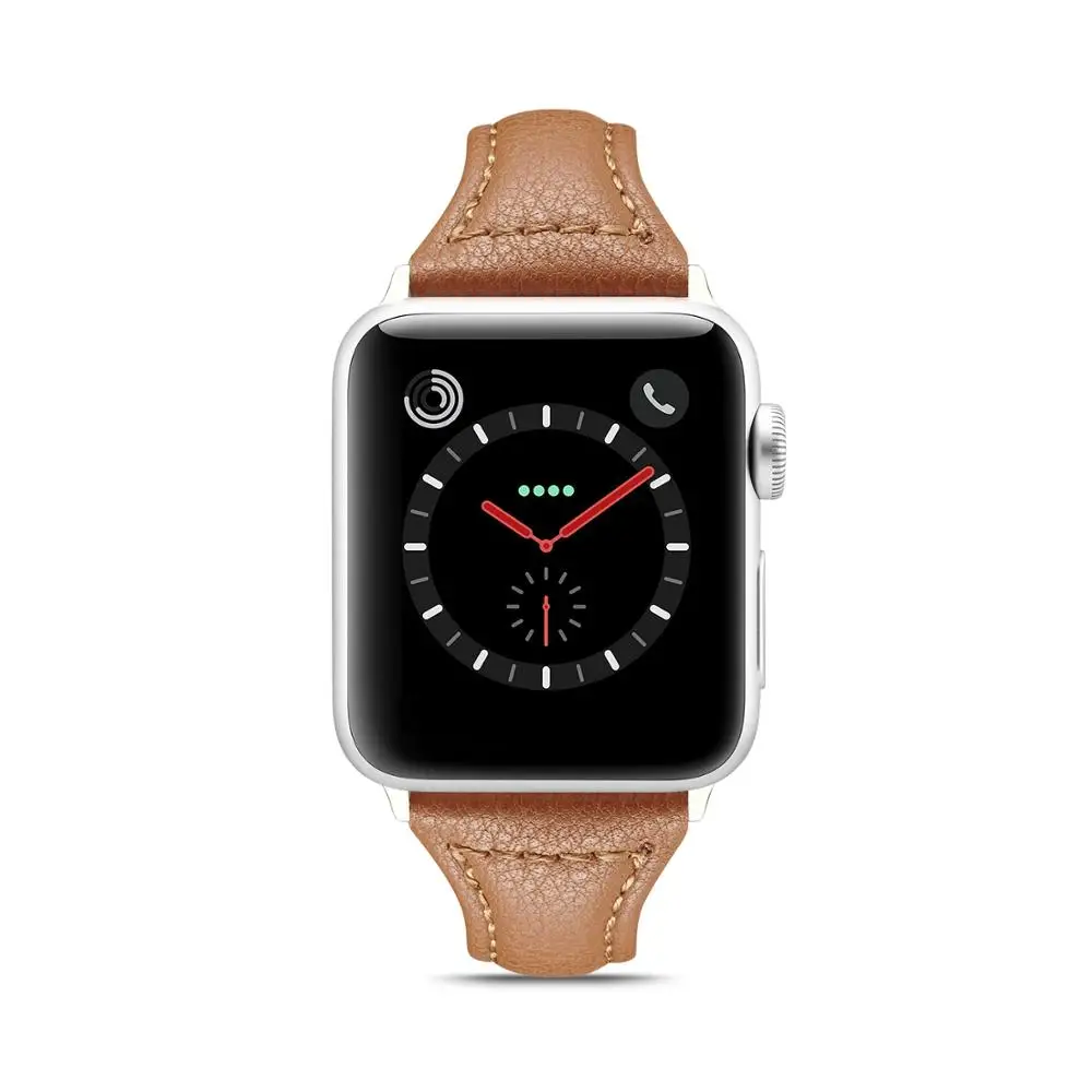 Brown Genuine Leather Band Strap for Apple Watch iwatch Series 4 3 2 1 38mm 40mm 42mm 44mm Women Wristwatch Bracelet Belt. | Наручные