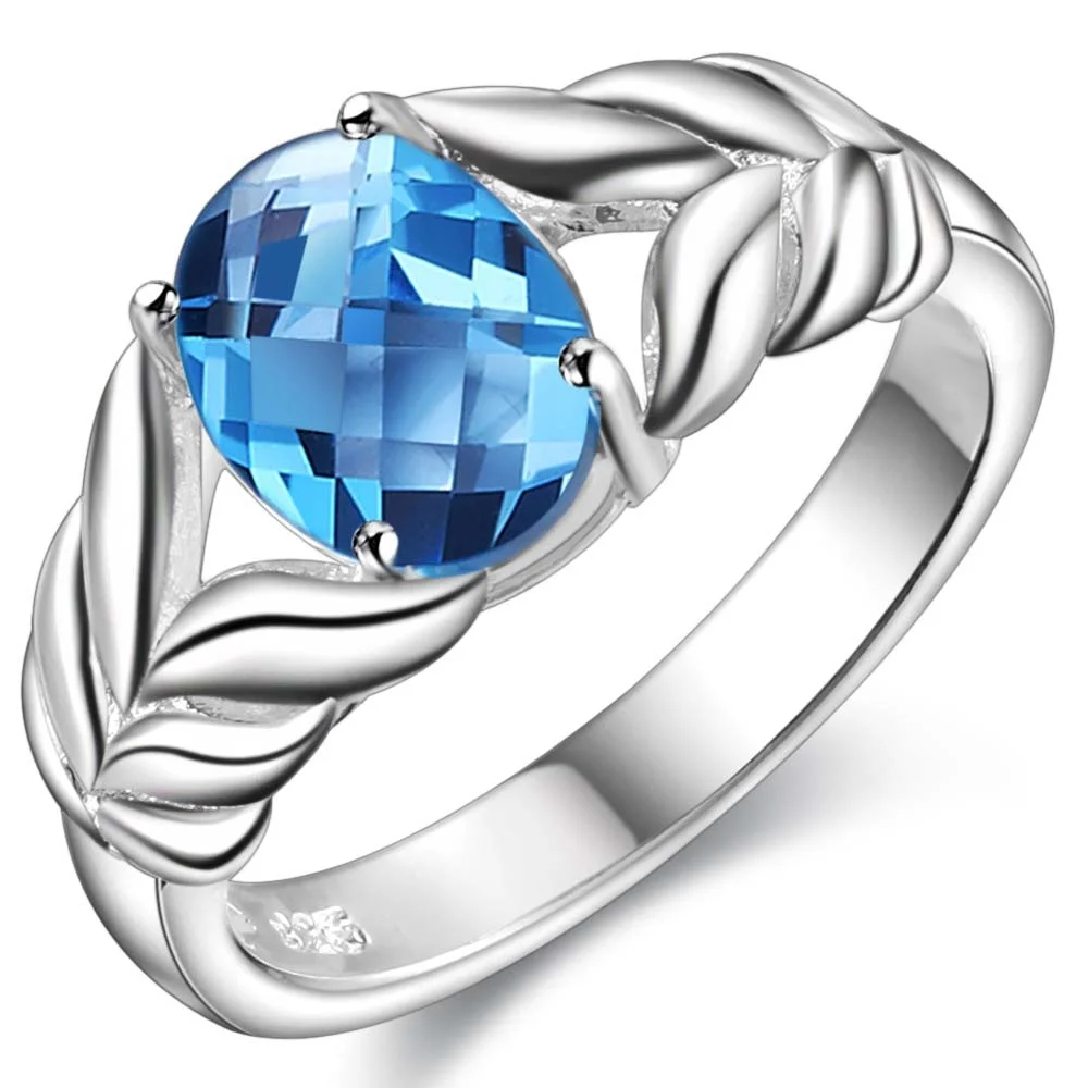 Новый стиль лета 2016 серебряное кольцо с синим цирконом прекрасная мода подарок