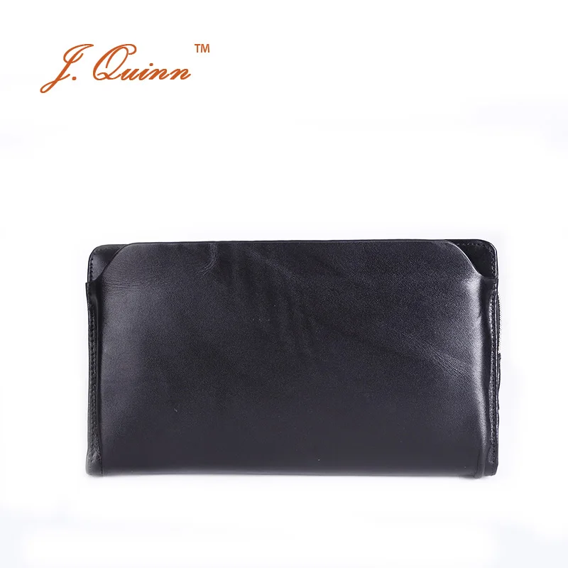 J. Quinn Большой Босс Бизнес натуральная кожа мужской клатч кошелек на молнии со