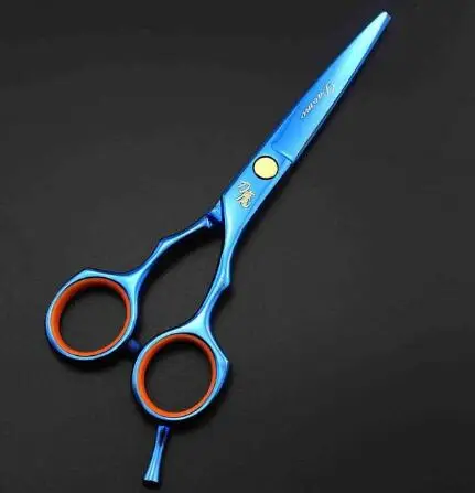 blue cutting 5,5 дюймовые Парикмахерские ножницы для домашних животных, филировочные ножницы для стрижки собак и кошек, парикмахерские стильные профессиональные разноцветные ножницы - Цвет: blue cutting