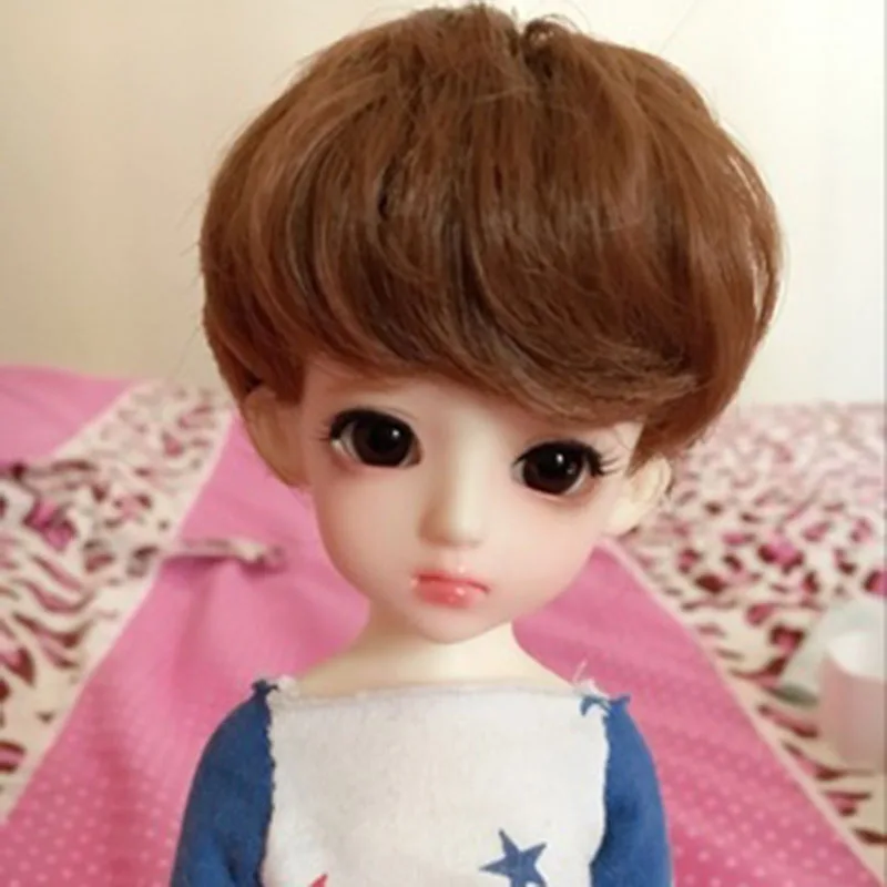 1/3 1/4 1/6 новый стиль Bjd SD кукольный парик короткий коричневый высокотемпературный