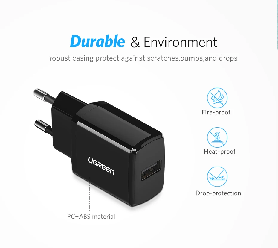 Ugreen 5V 2.1A USB зарядное устройство для iPhone X 8 7 iPad быстрое настенное зарядное устройство EU адаптер для samsung S9 Xiaomi Mi 8 зарядное устройство для мобильного телефона
