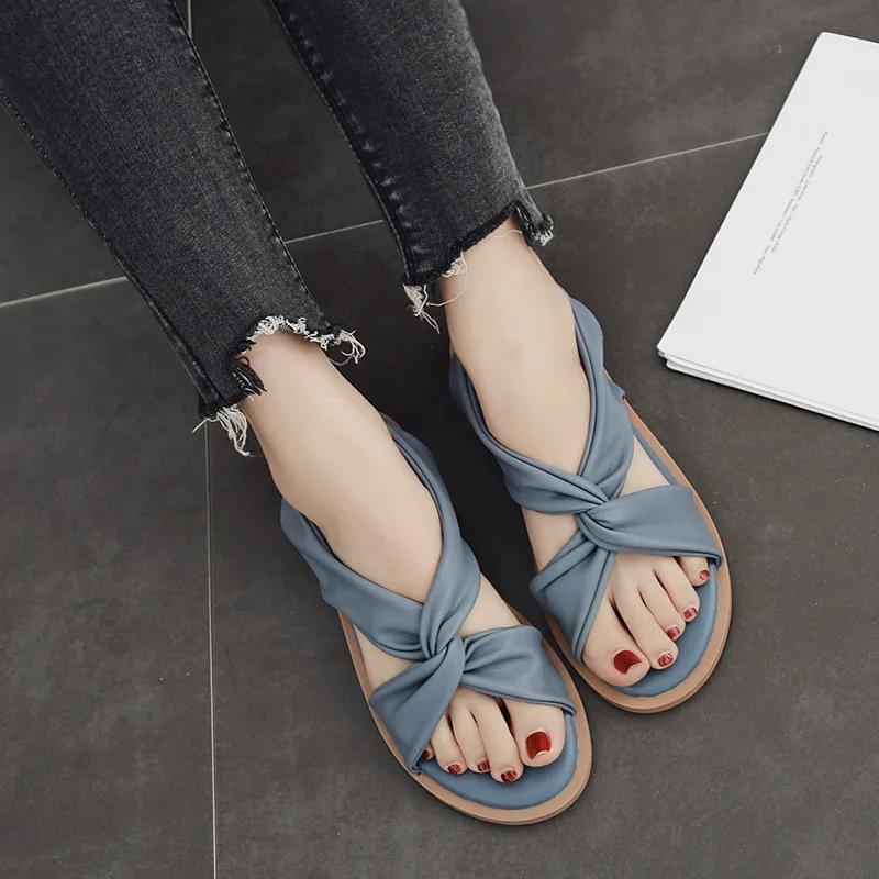 Женские эспадрильи на плоской подошве дизайнерские сандалии с большим узлом