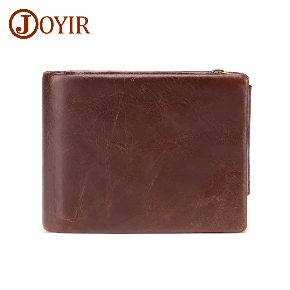Chocolate JOYIR мужской кошелек из натуральной кожи, дизайн, черный, коричневый, мужской кошелек из натуральной воловьей кожи, брендовый двойной мужской кошелек, кошельки, мужской кошелек - Цвет: Chocolate