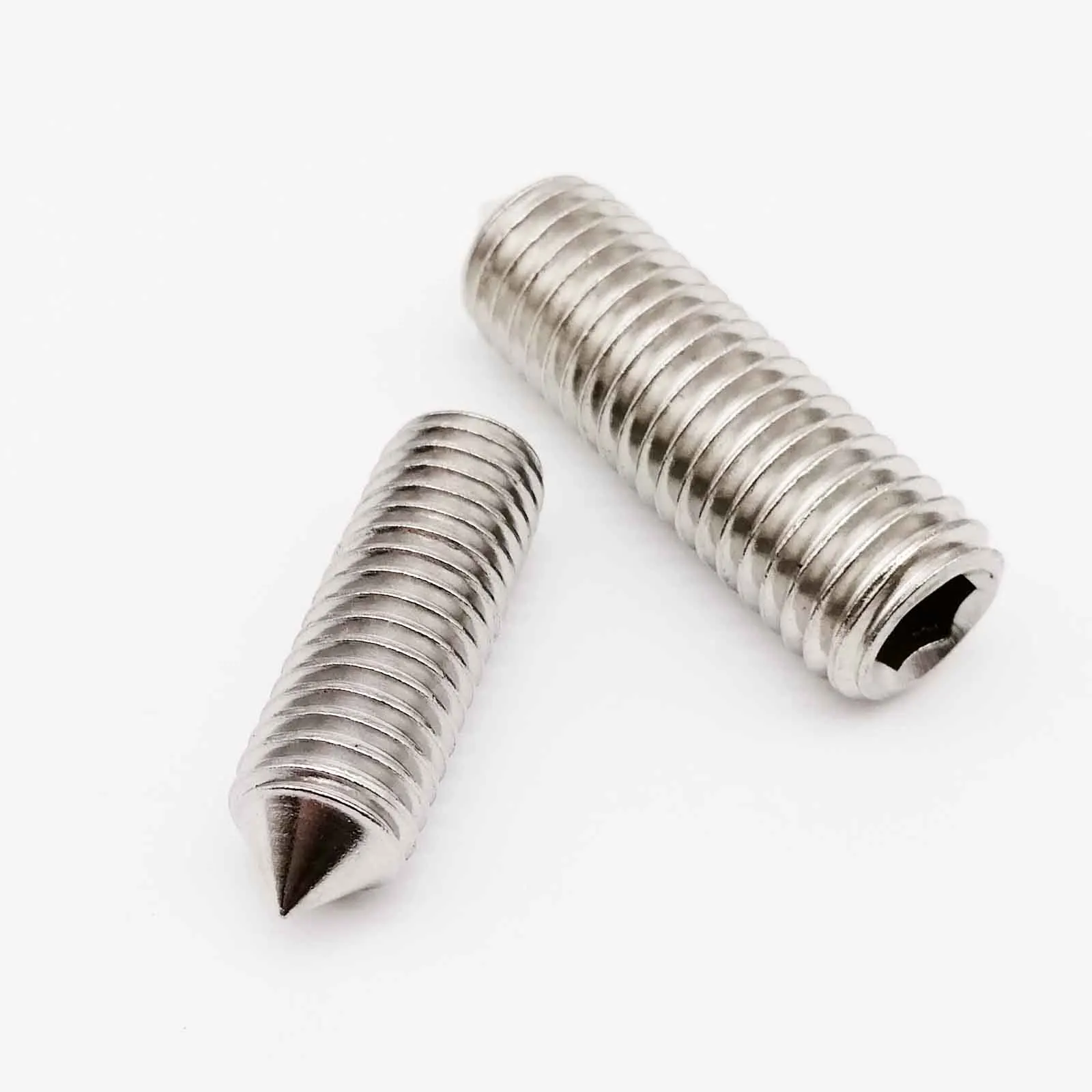 304 stainless steel 50 шт. M2.5 M3 M4 M5 M6 DIN914 304 нержавеющая сталь черного класса 12,9 Шестигранная головка конусная точка Grub набор винт болт - Цвет: 304 stainless steel