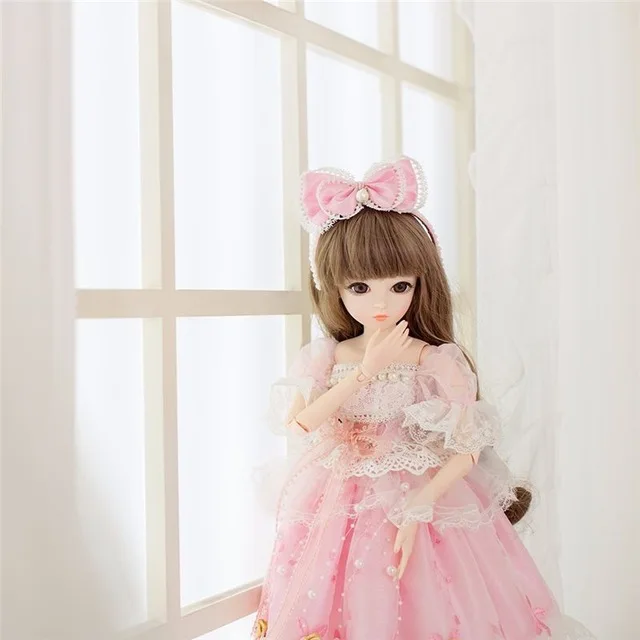 BJD кукла 1/3 коричневые глаза с BJD одежда парики обувь макияж ручной работы красивые игрушки силиконовая кукла реборн игрушка для детей - Цвет: could not change eye