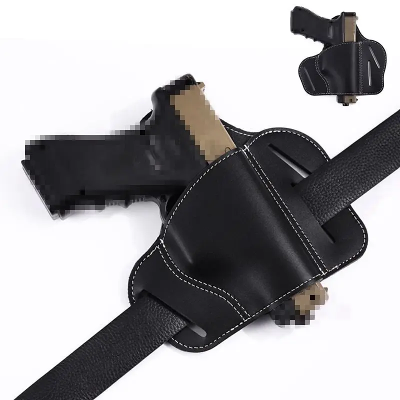 

New Tactical Right Hand Leather Gun Holster Military Pistol Hunting Holster For Glock Sig Sauer Colt 1911 Hunting Accessories