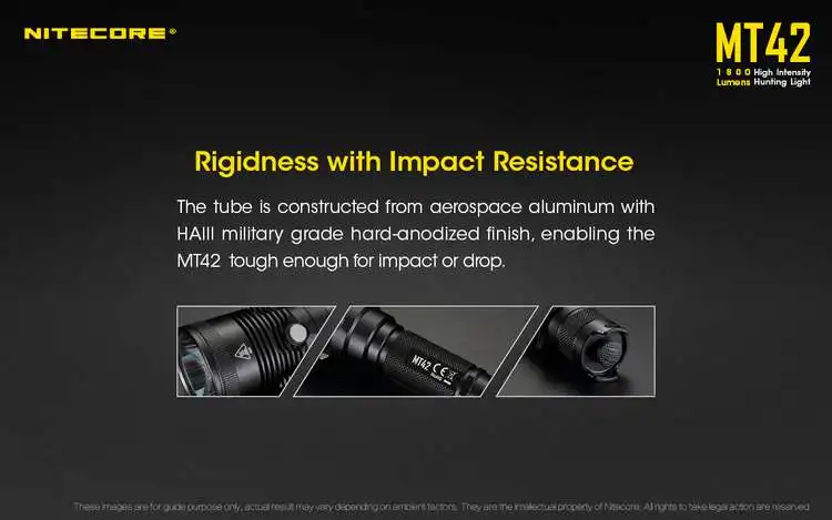 NITECORE MT42 1800 LMs CREE XHP35 HD светодиодный уличный охотничий поисковый фонарь с 18650 аккумуляторами