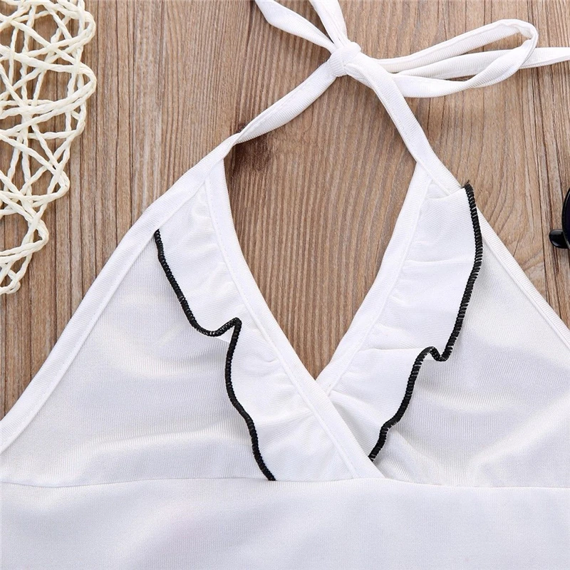 Цельный купальный костюм 2017 г. купальник-бикини в горошек для маленьких девочек