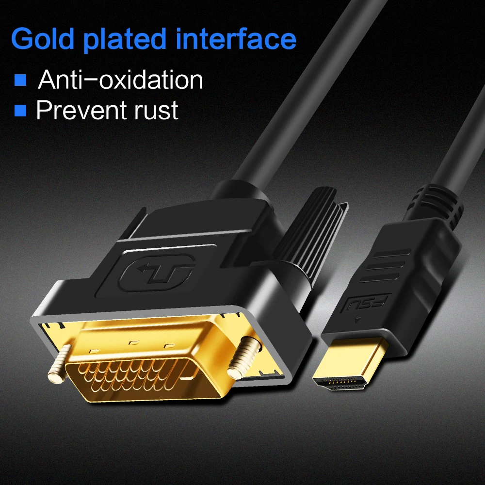HDMI дви кабель DVI-D 24+ 1 контактный адаптер 1080 P двунаправленный DVI D к HDMI конвертер кабель для компьютера DVD HDTV 1 м 2 м 3 м 5 м