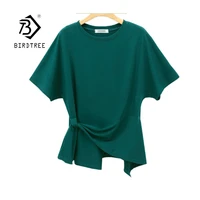 2019 summer new womens t shirt cotton fashion belt design o neck short sleeve loose streetwear plus size hot sale t97111d