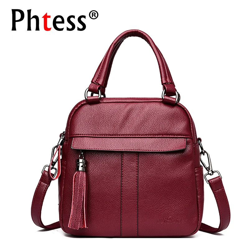 

Small Women Multifunction Backpacks Shoulder Bag Sac a Dos Female Tassel Leather Backpacks For Girl Rucksack Tassel Lady Bagpack