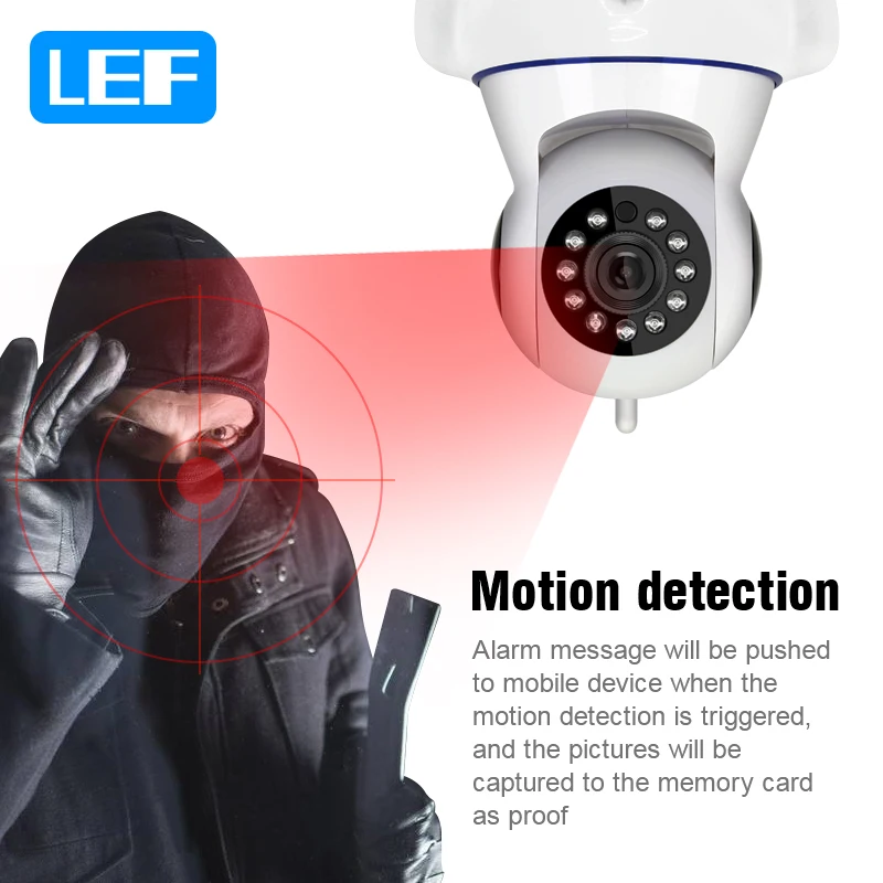 LEF P 2.0MP 1080 ip камера WiFi CCTV видеонаблюдение безопасности Pan/Tilt двухстороннее аудио