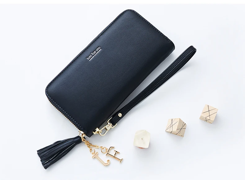 Tassel Wristband Women Wallet Many Departments Female Wallets Brand Designer Ladies Long Clutch Purses Phone Pocket Card Holder