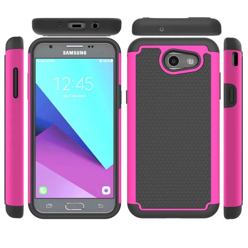 Чехол для Samsung Galaxy J3 2017 Появляются J327P Случаях Heavy Duty броня Двойной Защитник Резина