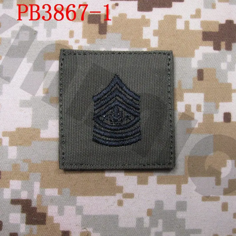 B3867 Вышивка патч OD зеленый фон черный дизайн армии США ранг военный - Цвет: B3867
