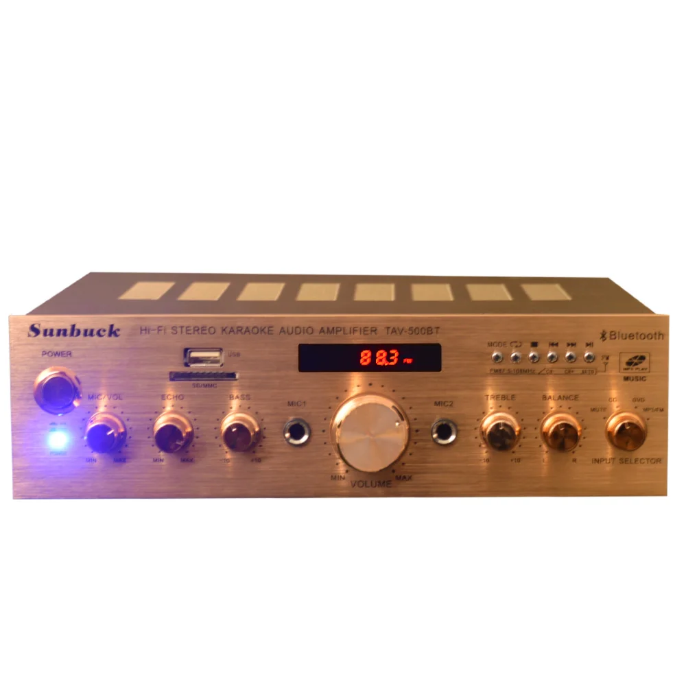 TAV-500BT поддерживает аудио формат без потерь 220 В 300 Вт+ 300 Вт 2,0 USB sd-карта Bluetooth пульт дистанционного управления домашний аудио усилитель