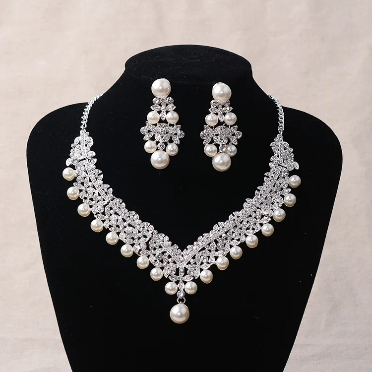 Комплект из колье серёг и с жемчугом|bridal choker|necklace earringwedding jewelry sets |