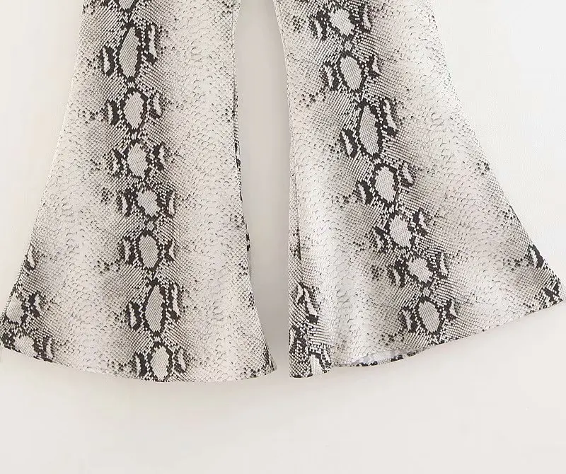 Женские брюки-клеш со змеиным принтом этнические длинные брюки в богемном стиле