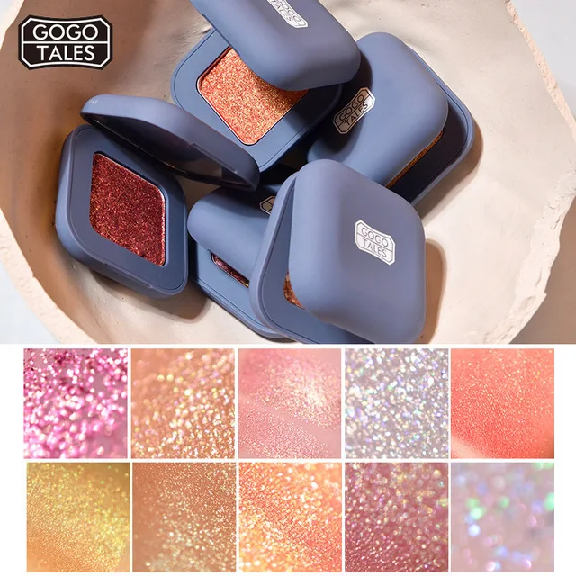 10 видов цветов алмазные блестящие тени для век телесный Одиночная Палетка макияж