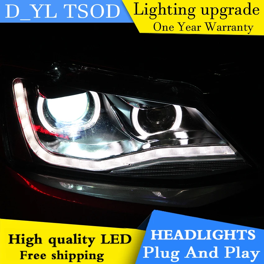 Автостайлинг для VW Jetta светодиодный фары 2012-2017 в сборе поворотные DRL линзы H7 HID