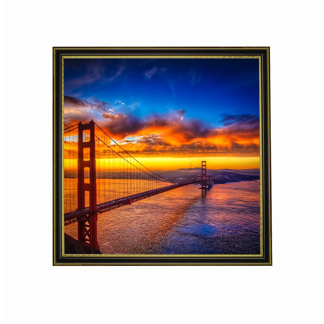 Картина на холсте с изображением золотых ворот мост закате облака плакаты и