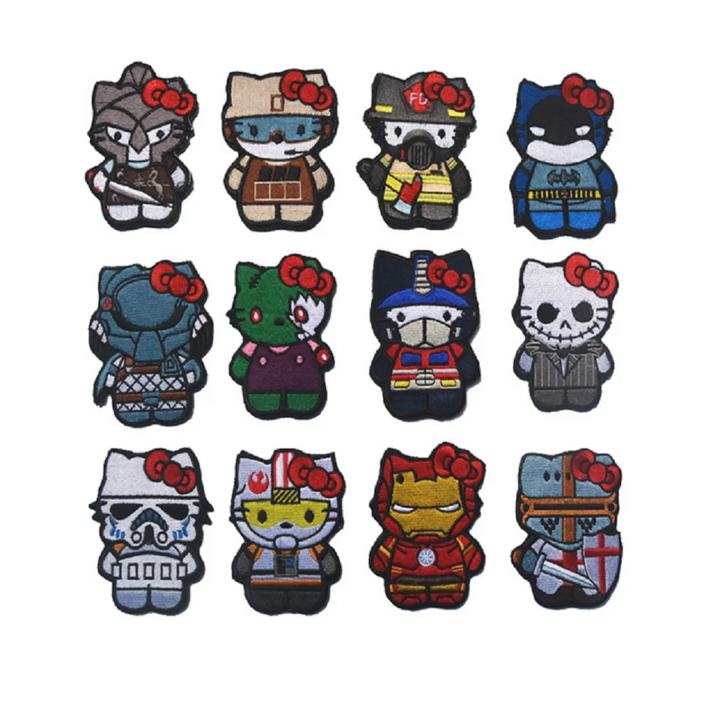 

Embroidery Patches Loops And Hook Cartoon Characters Armband GUN GIRL Patches