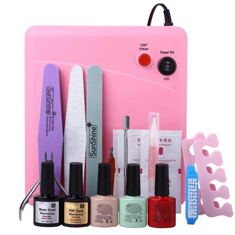 Профессиональный Nail Art маникюрные инструменты УФ лак установить с 36 W Польский