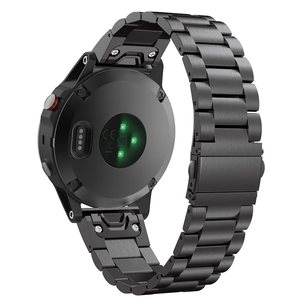 Black 20 мм 22 26 Нержавеющая сталь ремешок для Garmin forerunner Fenix 3 5 935 5X 5S Quick Release смотреть группы браслет - Цвет ремешка: Black