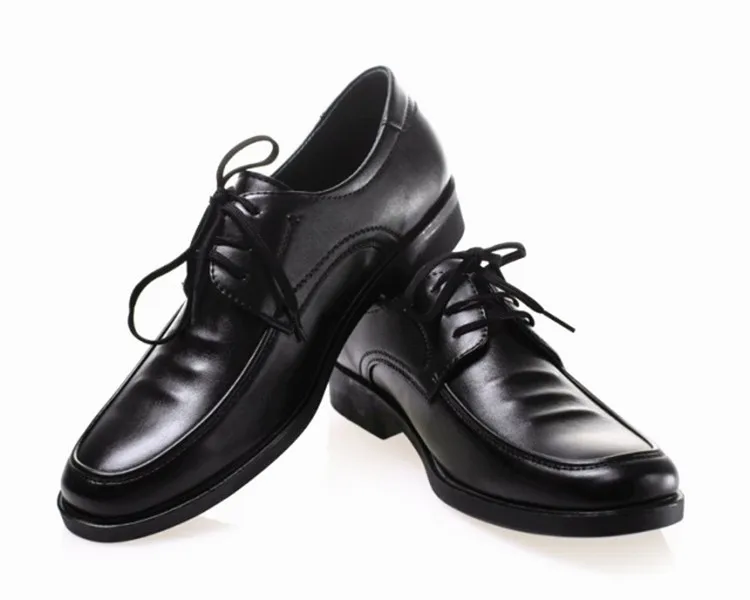 2 Mazefeng New Male Leather Shoes Breathable Round Toe Men Dress Shoes Lace-up Solid Business Leather Shoes Wear-resisting - Цвет: 2