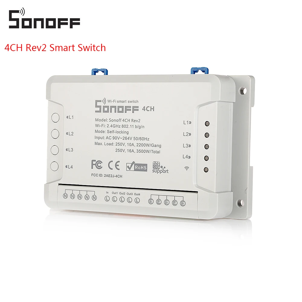 SONOFF 4CH Rev2 4 канала Беспроводной Интеллектуальный переключатель Wi-Fi