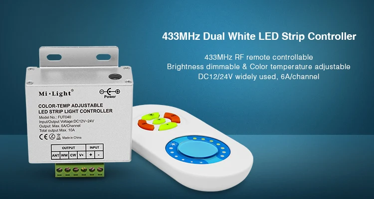 

(1set/lots) mi-light 433MHz Dual White/Dimmer/RGB LED Strip Controller & led remote control
