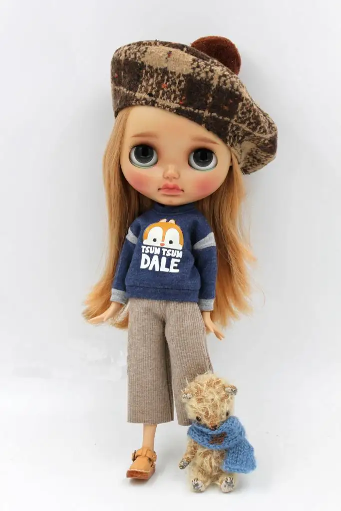 Blue Camel Two-piece JSB13 Модная Одежда для куклы BJD комплект из двух предметов милые костюмы для куклы Blyth, футболка с широкими штанинами Одежда для куклы - Цвет: Blue Camel Two-piece