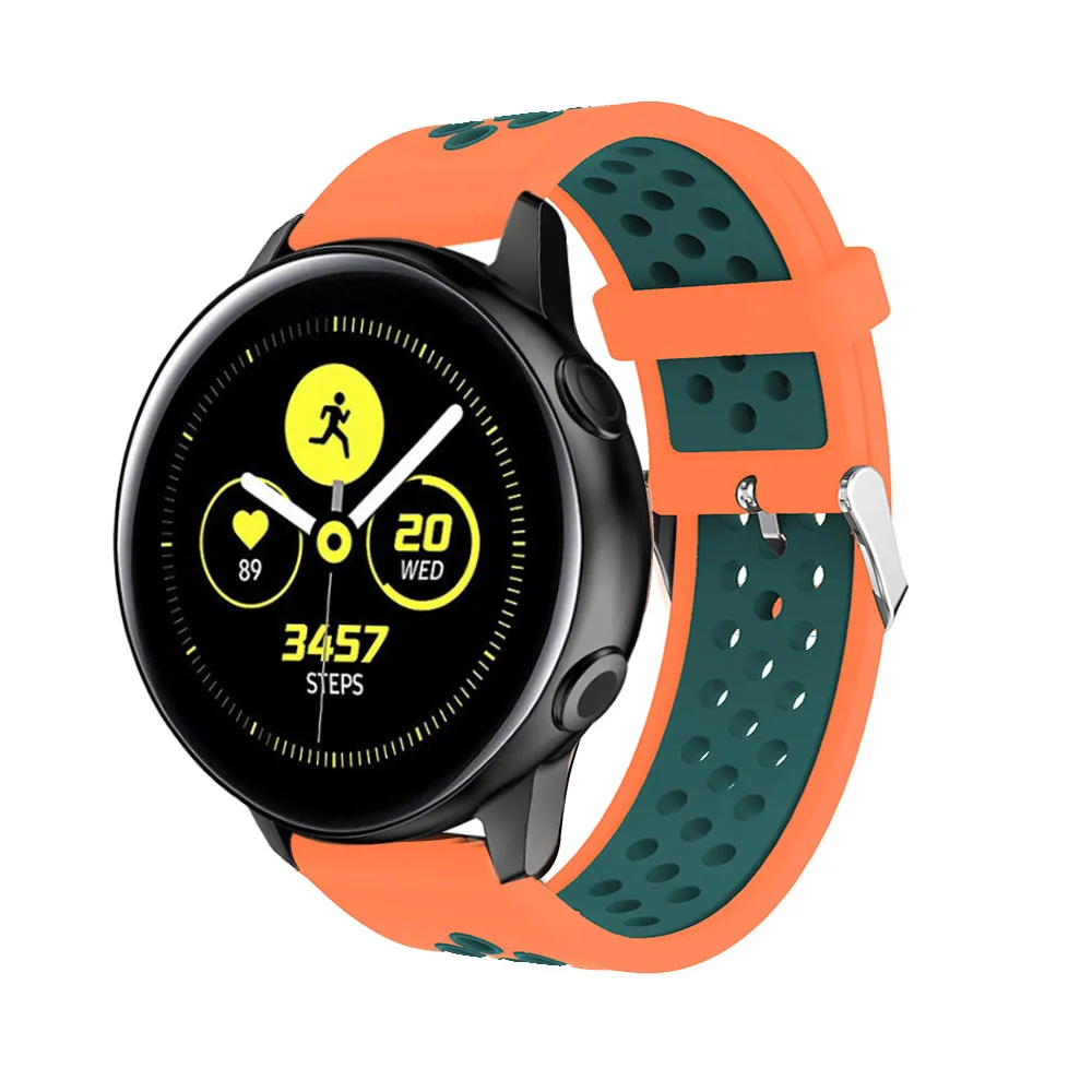 Силиконовый резиновый ремешок для часов Samsung Galaxy Watch active smart сменный Браслет 20 мм