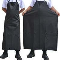 oil proof waterproof aprons sleeveless cooking men aprons kitchen restaurant hotel adult chef black pvc apron long for women
