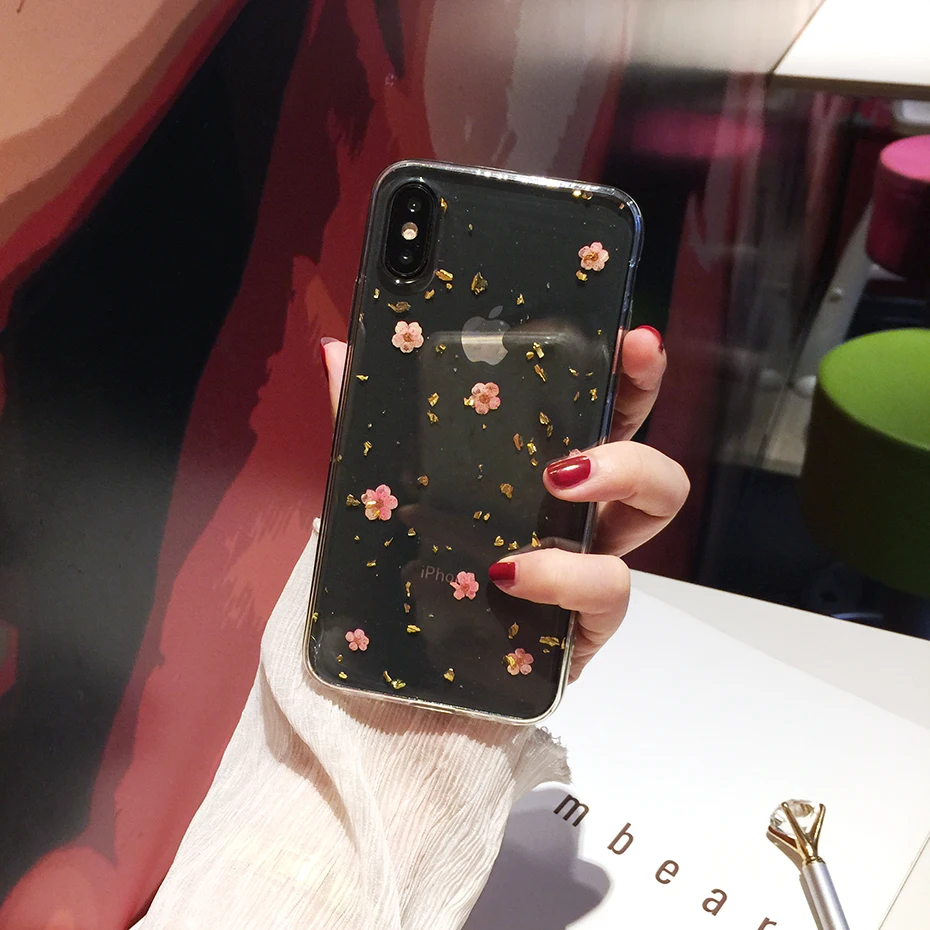Qianliyao чехол для телефона с натуральными цветами и сушеными iPhone 11 Pro Max X 6 6S 7 8 plus XR XS