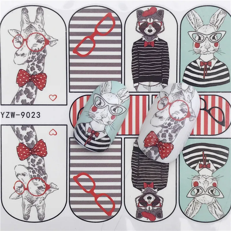 FWC 1pcs Nail Art Stickers Nail Water Decals Decoration Animal / Star / Cartoon / Fruit Adhesive Colorful Tip DIY Label Manicure