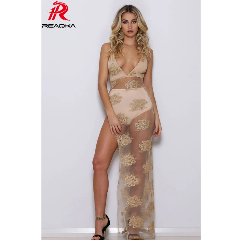 Женское Прозрачное платье с вышивкой Reaqka белое винтажное платье-туника без