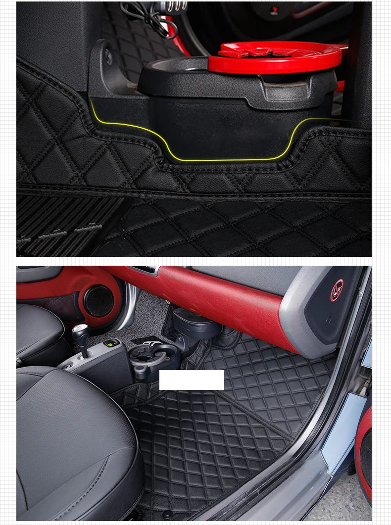 Lsrtw2017 волокна кожи салона автомобиля коврик ковер для smart fortwo 2008 2009 2010 2011 2012 2013