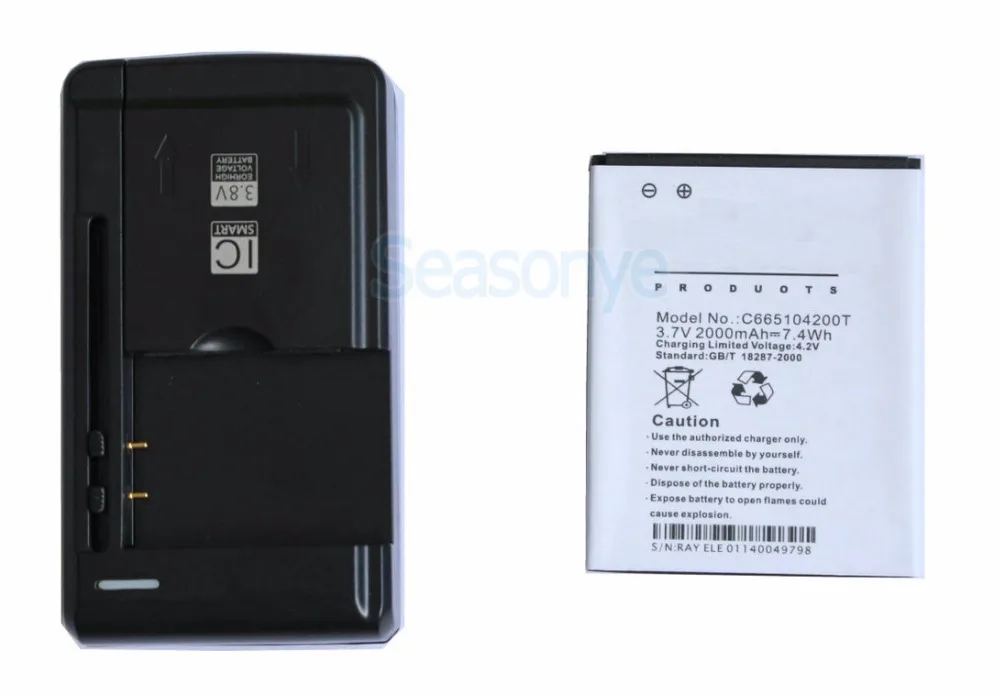 Seasonye 2000mAh C665104200T сменный аккумулятор + универсальное зарядное устройство для Blu