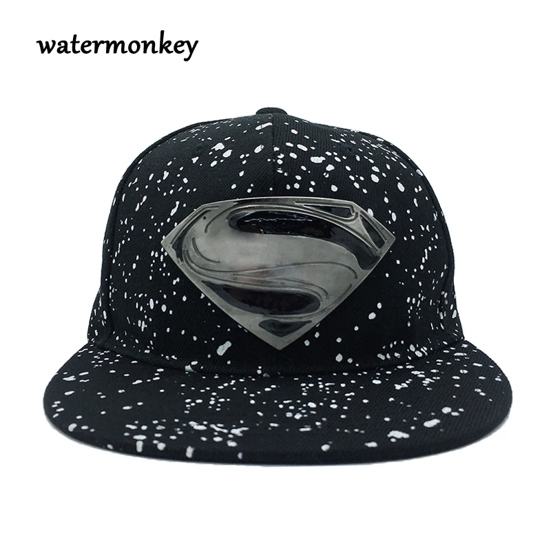 Супермен черный Snapback шляпа Gorras Планас Бейсбол Кепки хип хоп s Gorro для Для мужчин