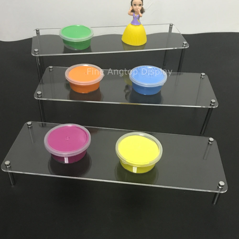 Clear Acrylic Riser Set Showcase For Jewelry Collection Cupcake Display Stand