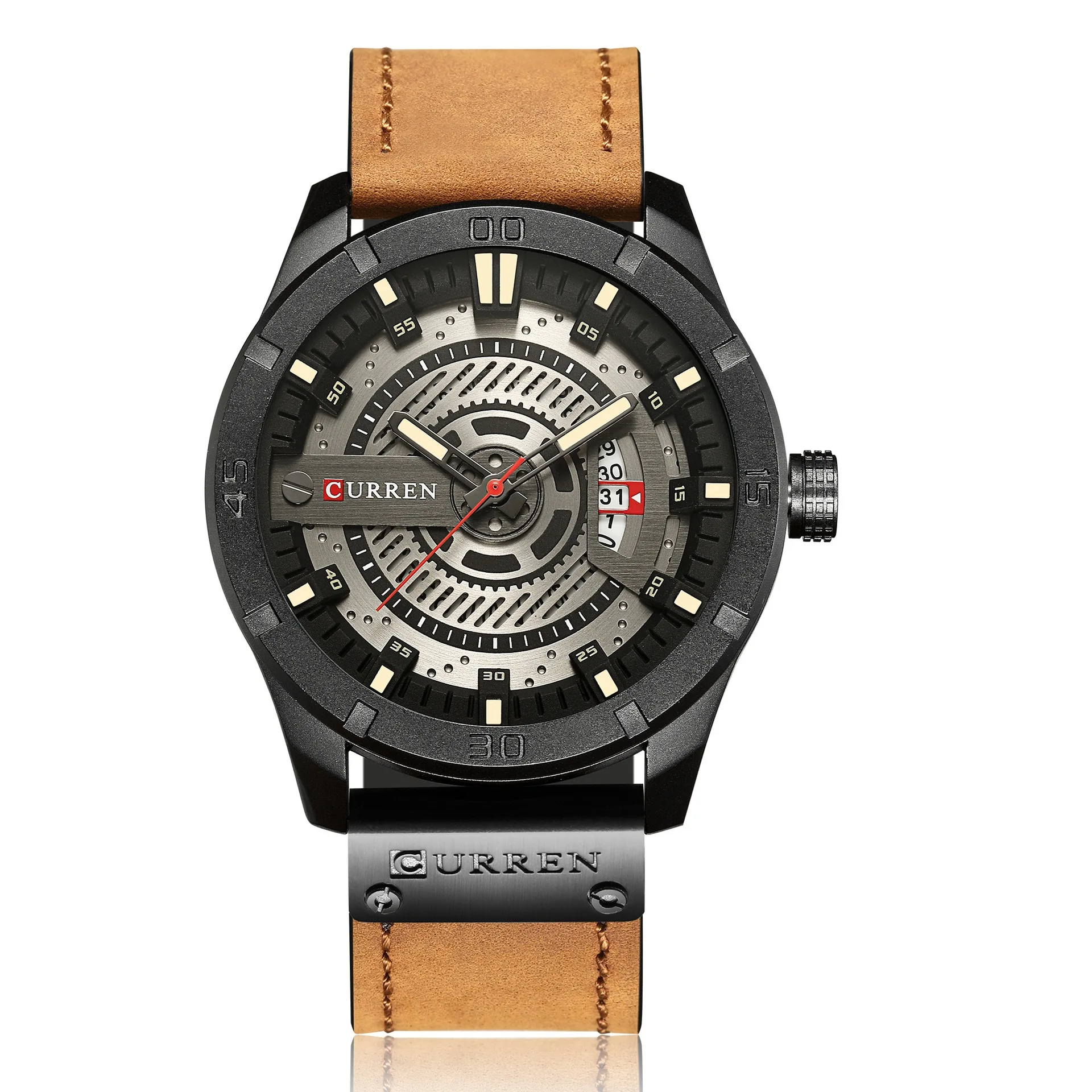CURREN Top Brand Luxury Watches Men Display Date Leather Creative Quartz Wrist Watch Reloj mujeres relogio masculino horloge | Наручные