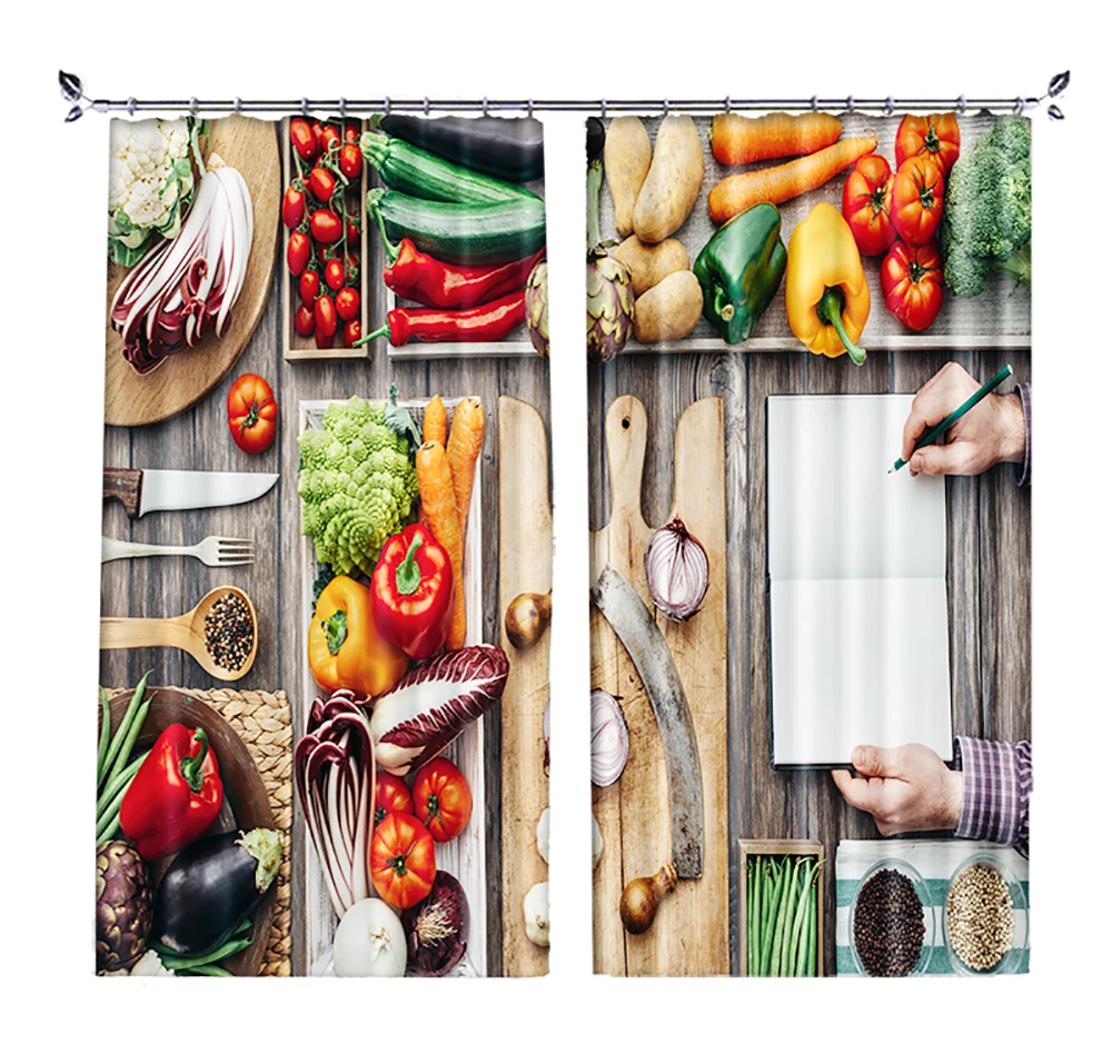 Высокоточные 3D шторы для растушевки овощей на разделочной доске|Занавески| |