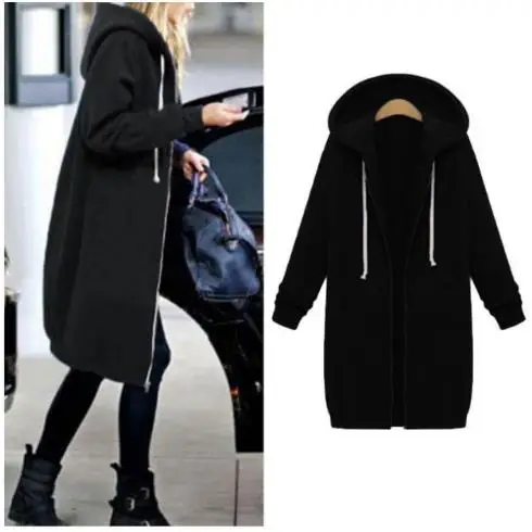 style8 Женская теплая зимняя флисовая парка с капюшоном, пальто, длинная куртка, женская верхняя одежда на молнии, женские толстовки, S-5XL размера плюс, толстовка - Цвет: style8