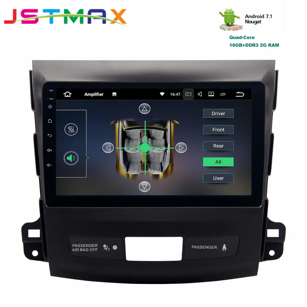 JSTMAX 9 &quotAndroid 7 1 Автомобильный gps радио плеер для Mitsubishi Outlander 2007 2011 с