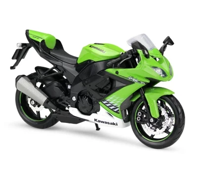 Высокая имитация 1:12 Kawasaki Ninja ZX-10R 2010 сплав модель мотоцикла металлический мотоцикл игрушки Детские подарки - Цвет: Зеленый