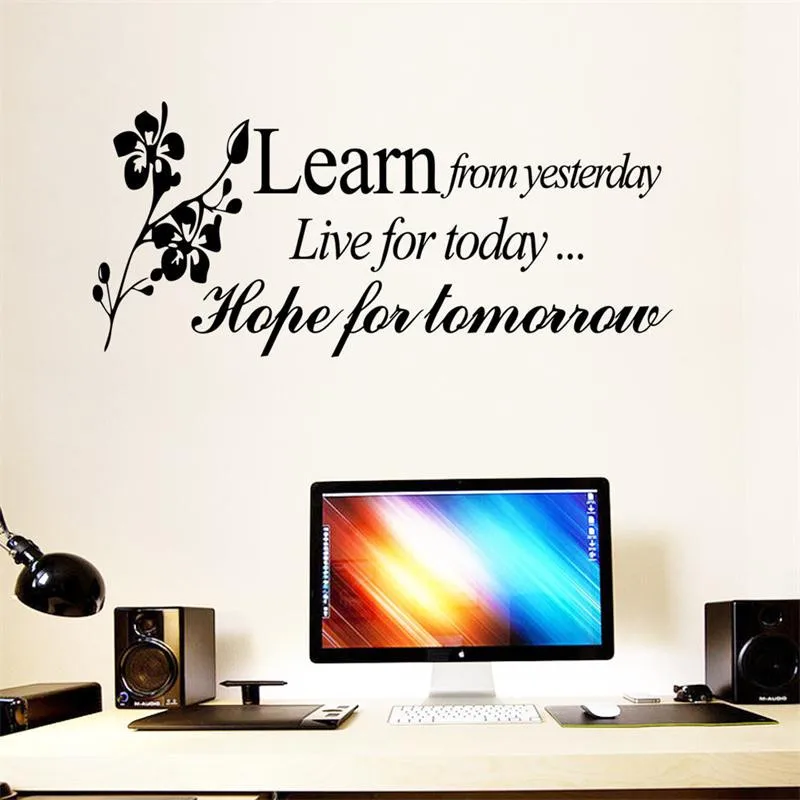 Вдохновляющая Цитата слова учись жить надеюсь домашняя Наклейка виниловая DIY